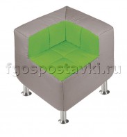 Пуф угловой со спинкой  на хромированных ножках - fgospostavki.ru - Апрелевка