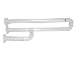 Поручень неоткидной трёхопорный с антибактериальным покрытием (белый) - fgospostavki.ru - Апрелевка