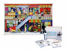 Магнитно-маркерный ситуационный плакат "Магазин" с набором магнитных карточек + методические рекомендации (иностранный язык) - fgospostavki.ru - Апрелевка