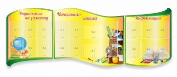 Стенд "Начальная школа" резной из 3-х частей - fgospostavki.ru - Апрелевка
