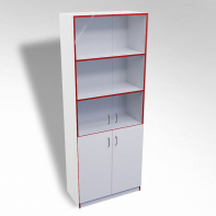 Стеллаж полуоткрытый А-310 ТР со стеклом ЛДСП  - fgospostavki.ru - Апрелевка