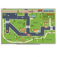 Магнитно-маркерная доска "Безопасный маршрут школьника" (дом-школа-дом) с комплектом тематических магнитов КМ-17 - fgospostavki.ru - Апрелевка