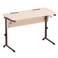 Стол ученический двухместный с наклоном столешницы (0-24°) на плоскоовальной трубе - fgospostavki.ru - Апрелевка
