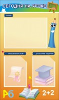Стенд "Сегодня на уроке (3 кармана)" - fgospostavki.ru - Апрелевка