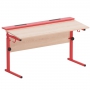 Стол ученический двухместный с наклоном столешницы (0-15°) на прямоугольной трубе - fgospostavki.ru - Апрелевка